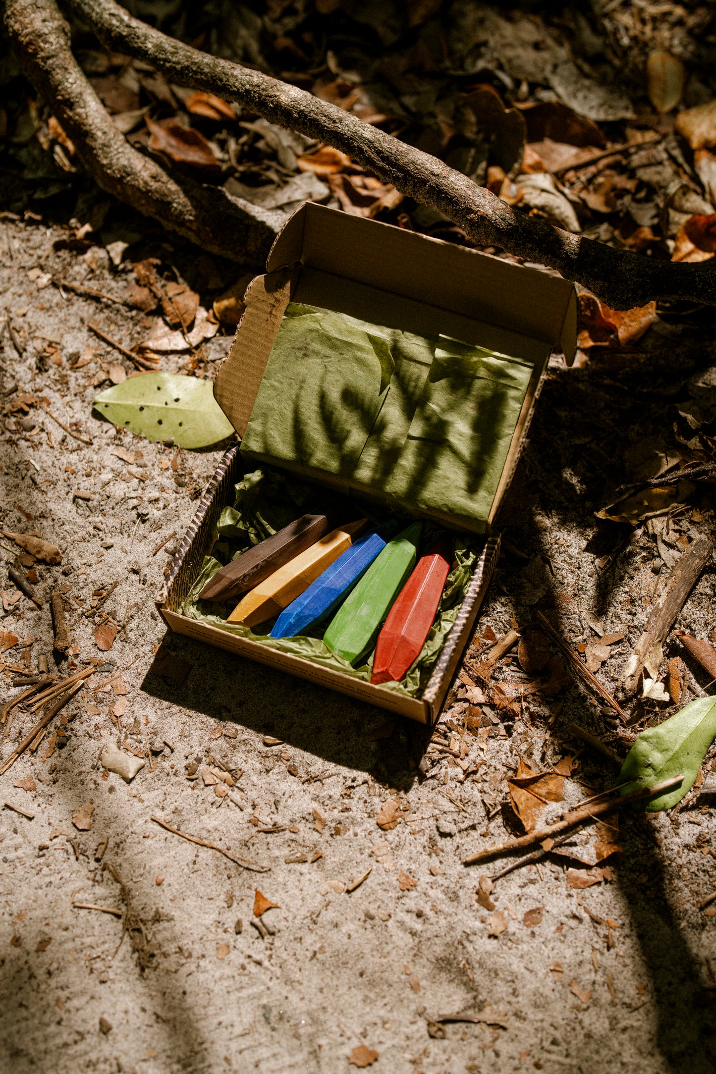 Coffret de 5 crayons de cire naturels - Terres premières
